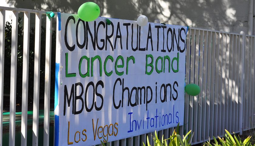 The Lancer Band recently won the MBOS Las Vegas Championship this weekend.