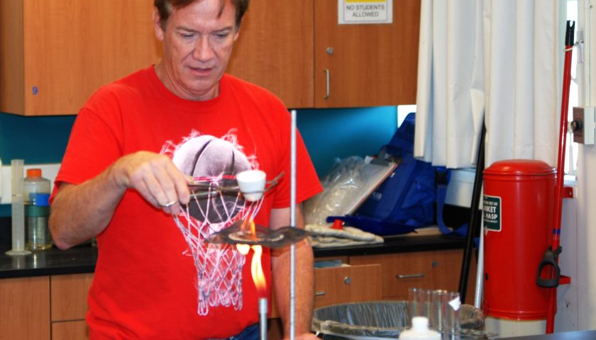Chemistry teacher Tim Hoag gets ready to prepare a lab assignment for his students. He has been teaching chemistry for the past 16 years, seven of which have been at TOHS. 
