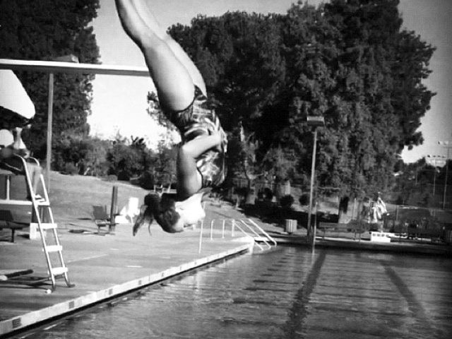 Flipping into first—Freshman Julia Jackson performs her dive at a recent practice. In the program’s second year, it looks to build on last year’s success with a roster of 12 divers and senior Alex Turner, who made it to the CIF championship meet last year
