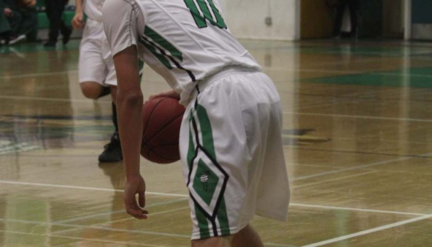 Senior Matt Hauser surveys the court in a home game against Royal last season. 