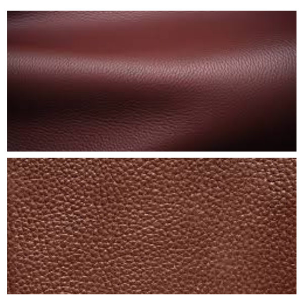 on the bottom is real animal based leather, while on the top is “vegan” leather, or “pleather”