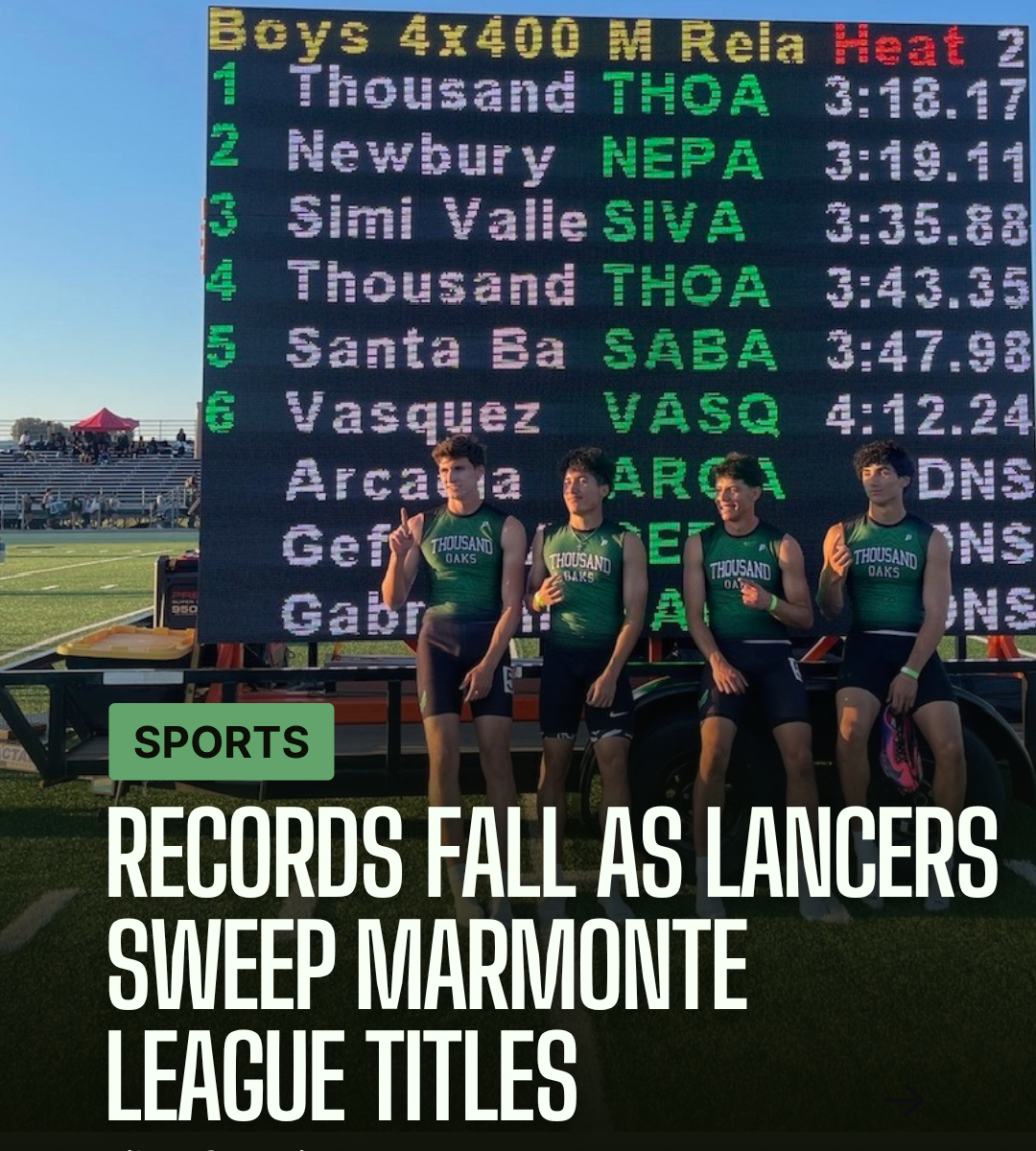 Records fall as Lancers sweep Marmonte League titles